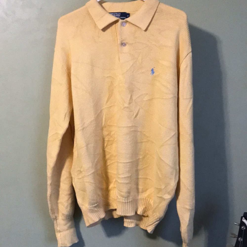 Yellow Polo Knitted Sweater.